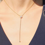 Morgan Cubic Zirconia Teardrop Lariat Necklace - MTT Collective