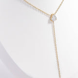 Morgan Cubic Zirconia Teardrop Lariat Necklace - MTT Collective