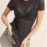 Morgan Textured Lace Short Sleeve Top - MTT Collective