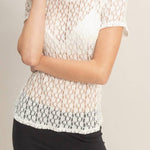 Morgan Textured Lace Short Sleeve Top - MTT Collective
