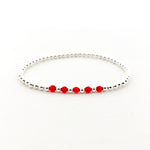 Gracie Beaded Birthstone Accented Bracelet | 3mm - MTT Collective
