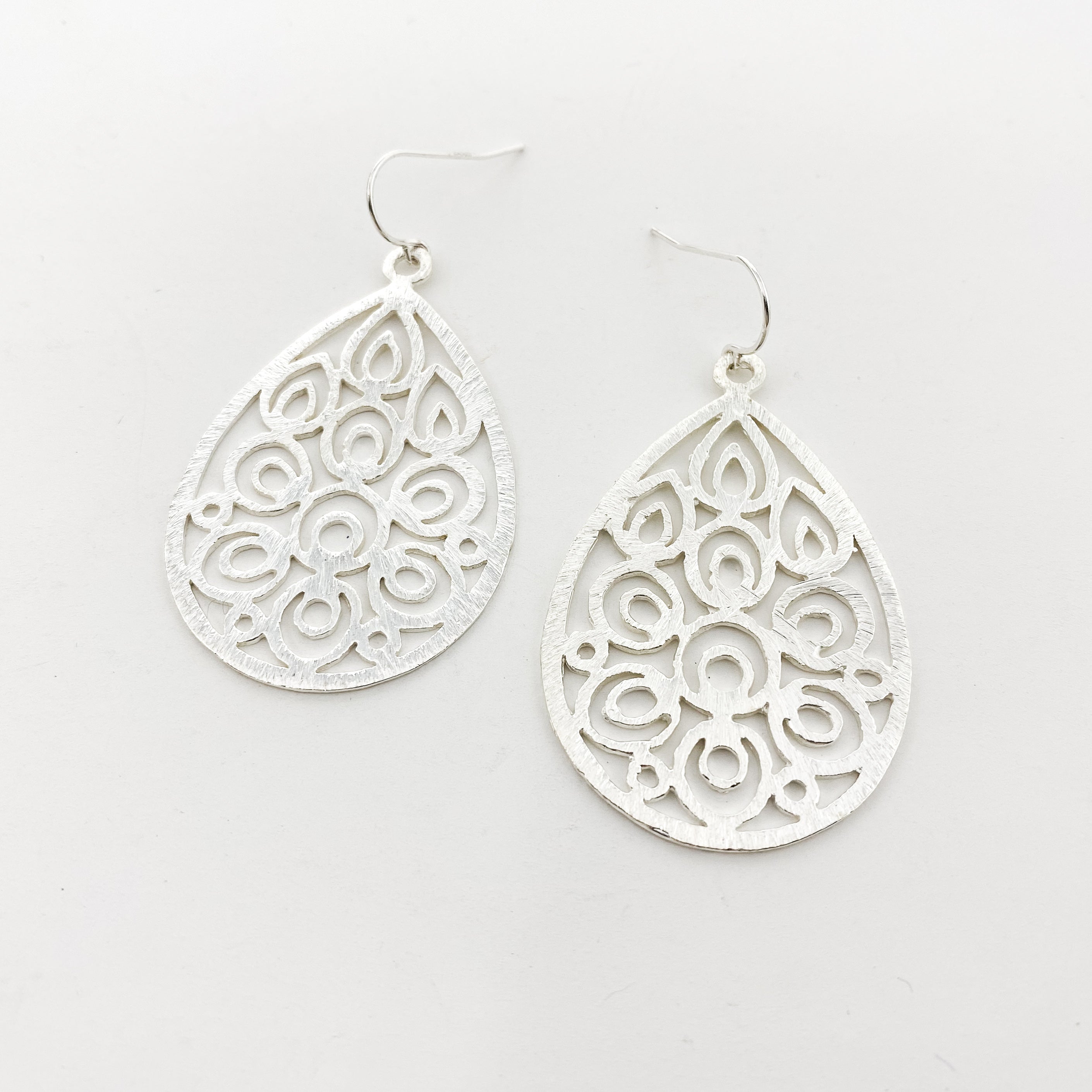 MTT Jewelry - Jewelry - Earrings - Diana Floral Drop Brushed Earrings - MTT Collective