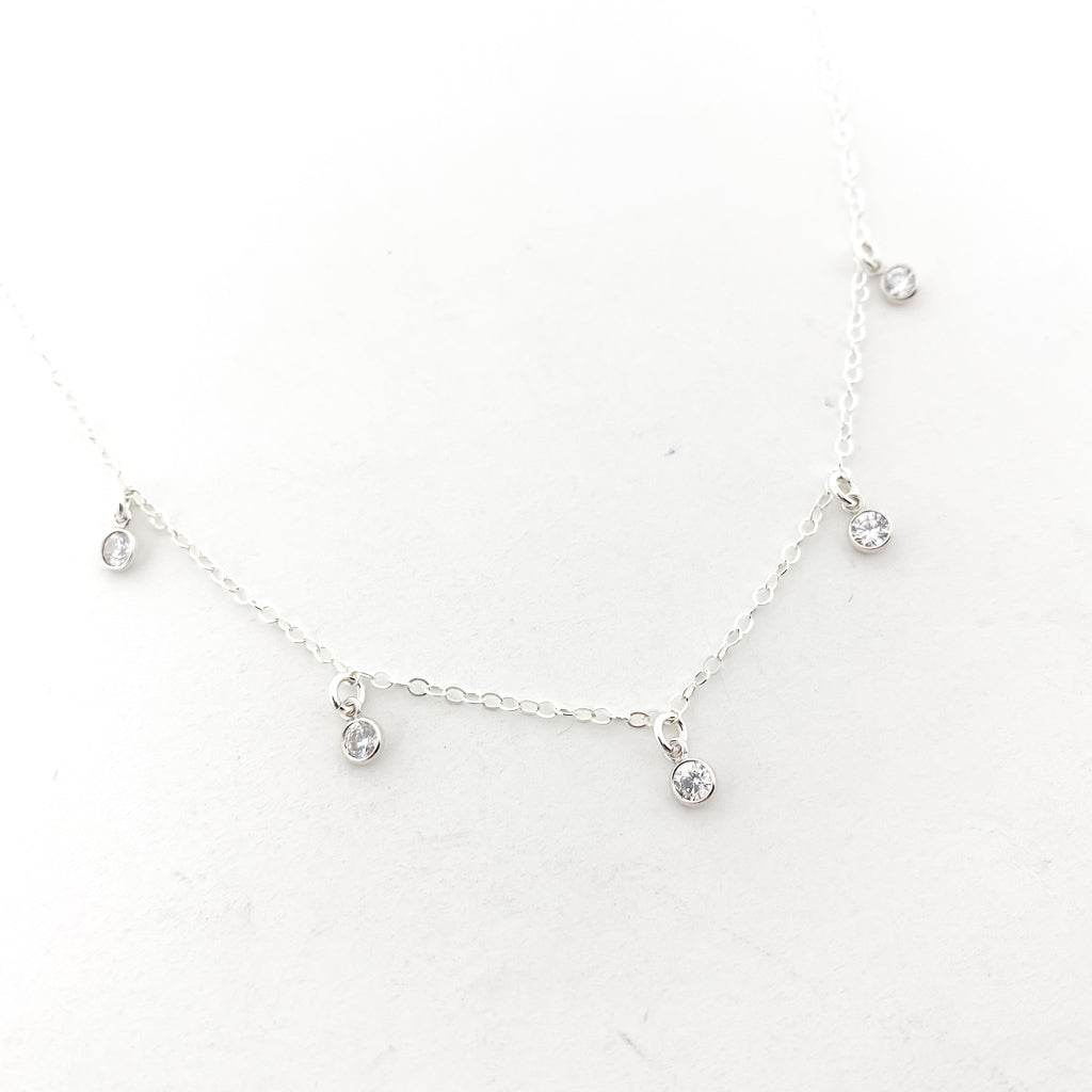 MTT Jewelry - Jewelry - Necklaces - Eliza Five Hanging Rhinestone Necklace - MTT Collective