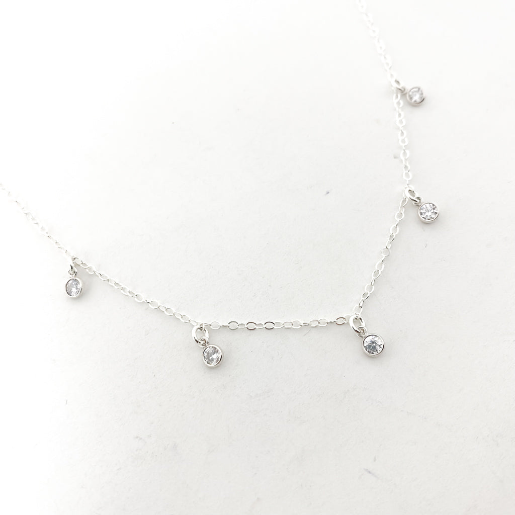 MTT Jewelry - Jewelry - Necklaces - Eliza Five Hanging Rhinestone Necklace - MTT Collective
