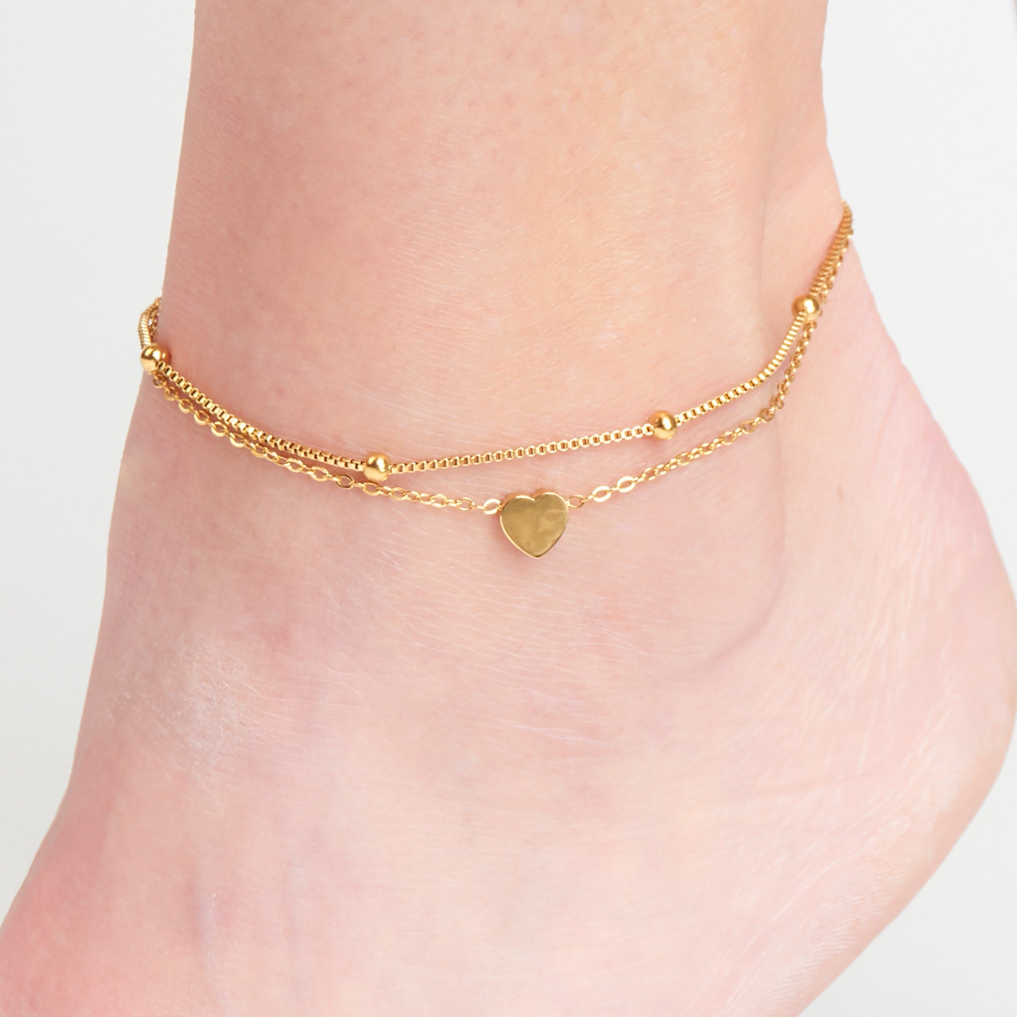 Multi Row Heart Anklet - MTT Collective