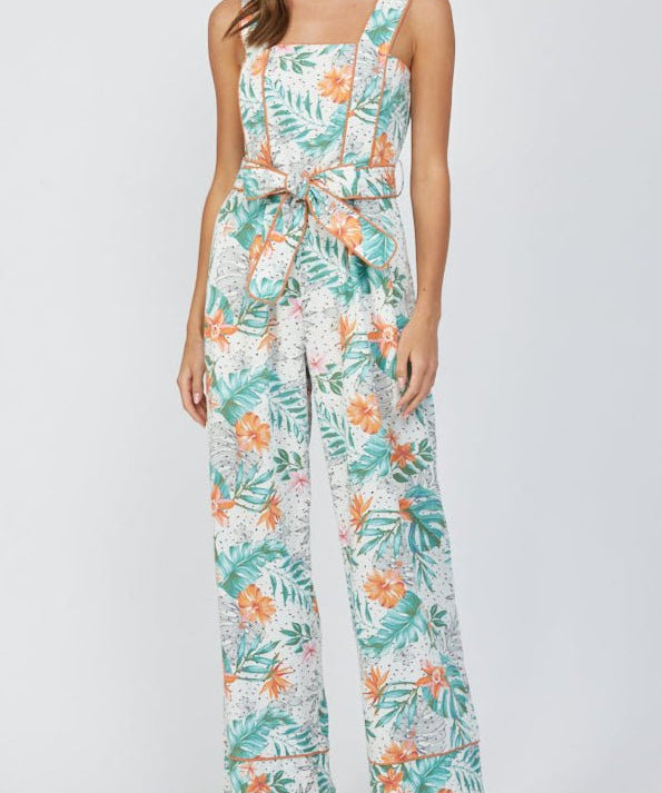 Myla Tropical Print Wide Leg Jumpsuit - MTT Collective