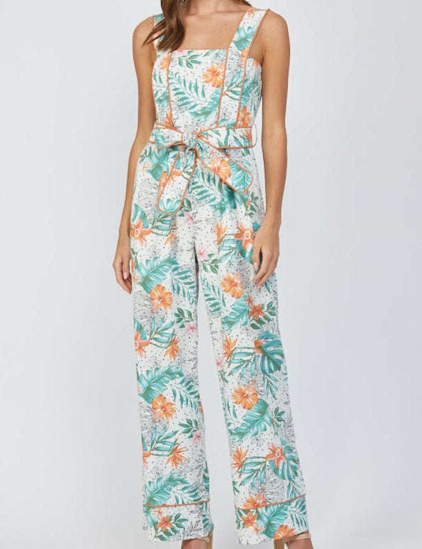 Myla Tropical Print Wide Leg Jumpsuit - MTT Collective