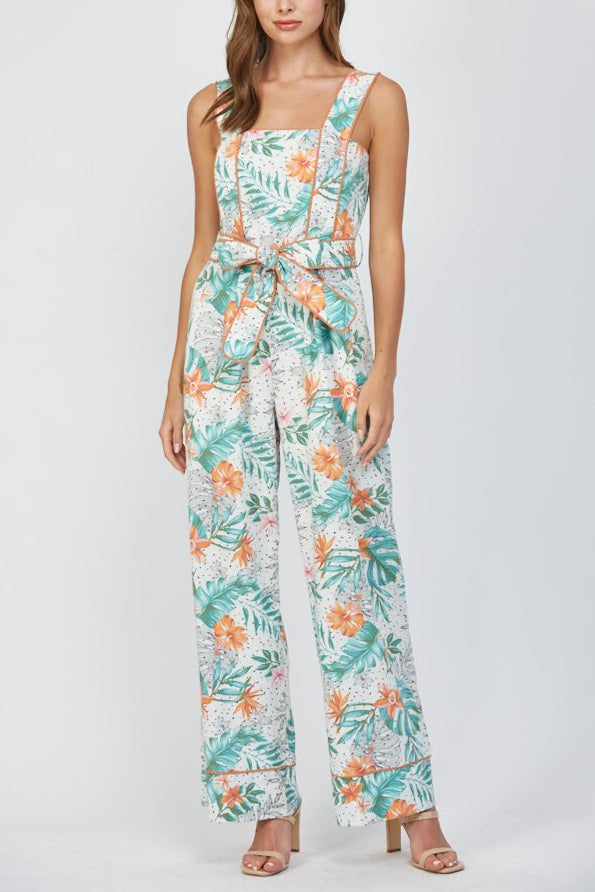 Myla Tropical Print Wide Leg Jumpsuit - MTT Collective