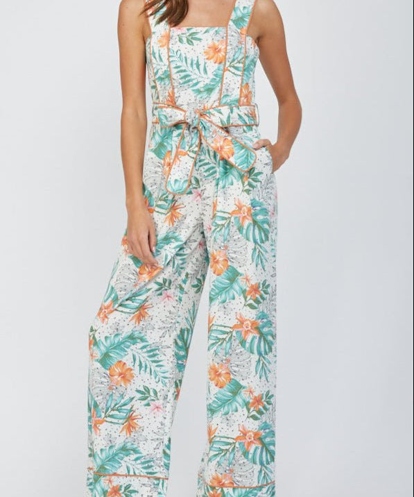 Myla Tropical Print Wide Leg Jumpsuit - MTT Collective
