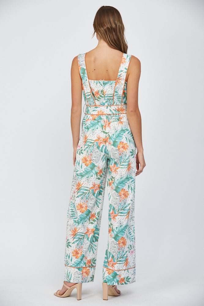Myla Tropical Print Wide Leg Jumpsuit - MTT Collective