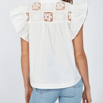 Nancy Flutter Sleeve Blouse with Lace - MTT Collective