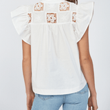 Nancy Flutter Sleeve Blouse with Lace - MTT Collective