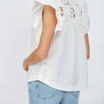 Nancy Flutter Sleeve Blouse with Lace - MTT Collective
