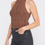 Naomi Wavy Knit Halter Tank - MTT Collective