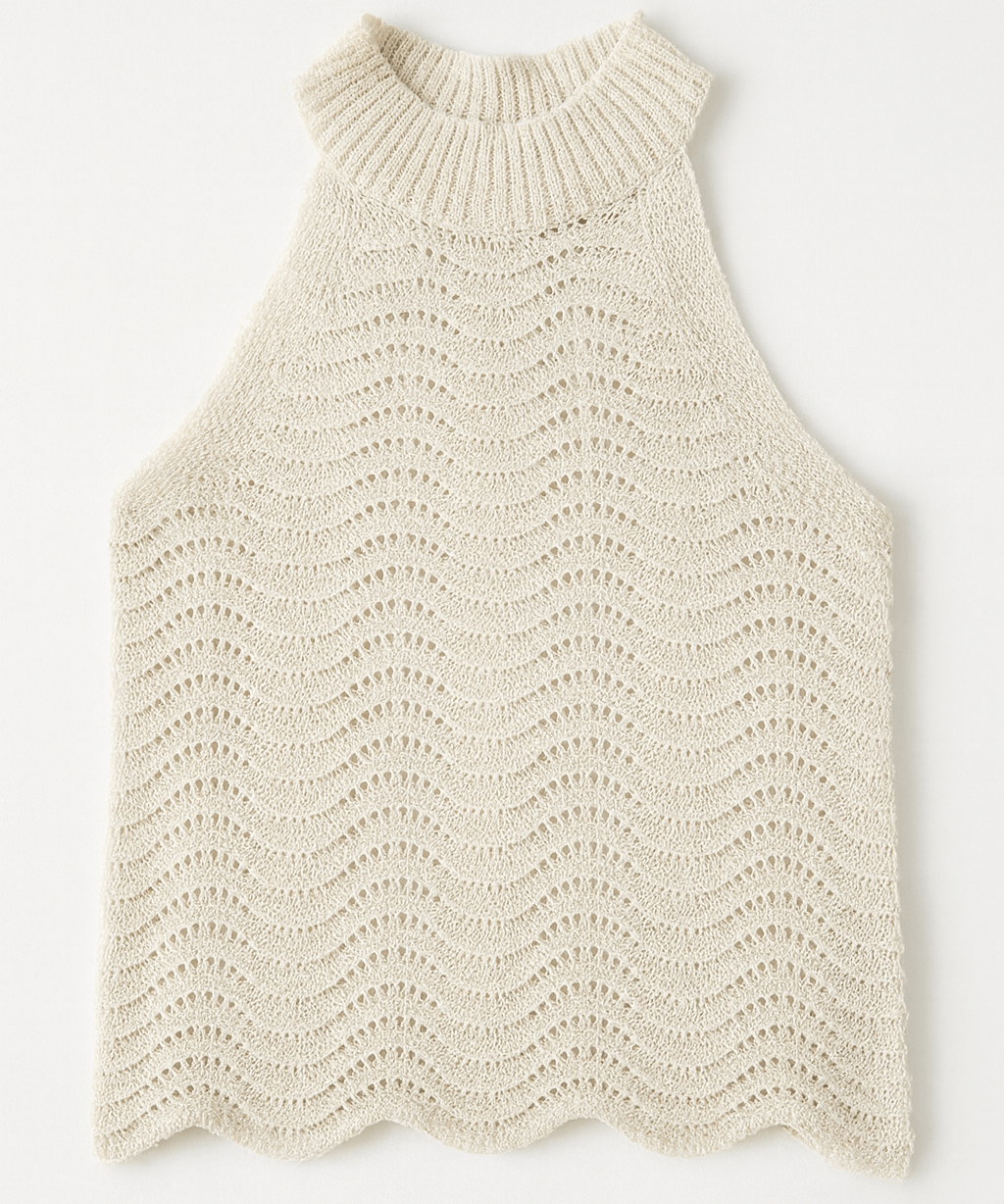 Naomi Wavy Knit Halter Tank - MTT Collective