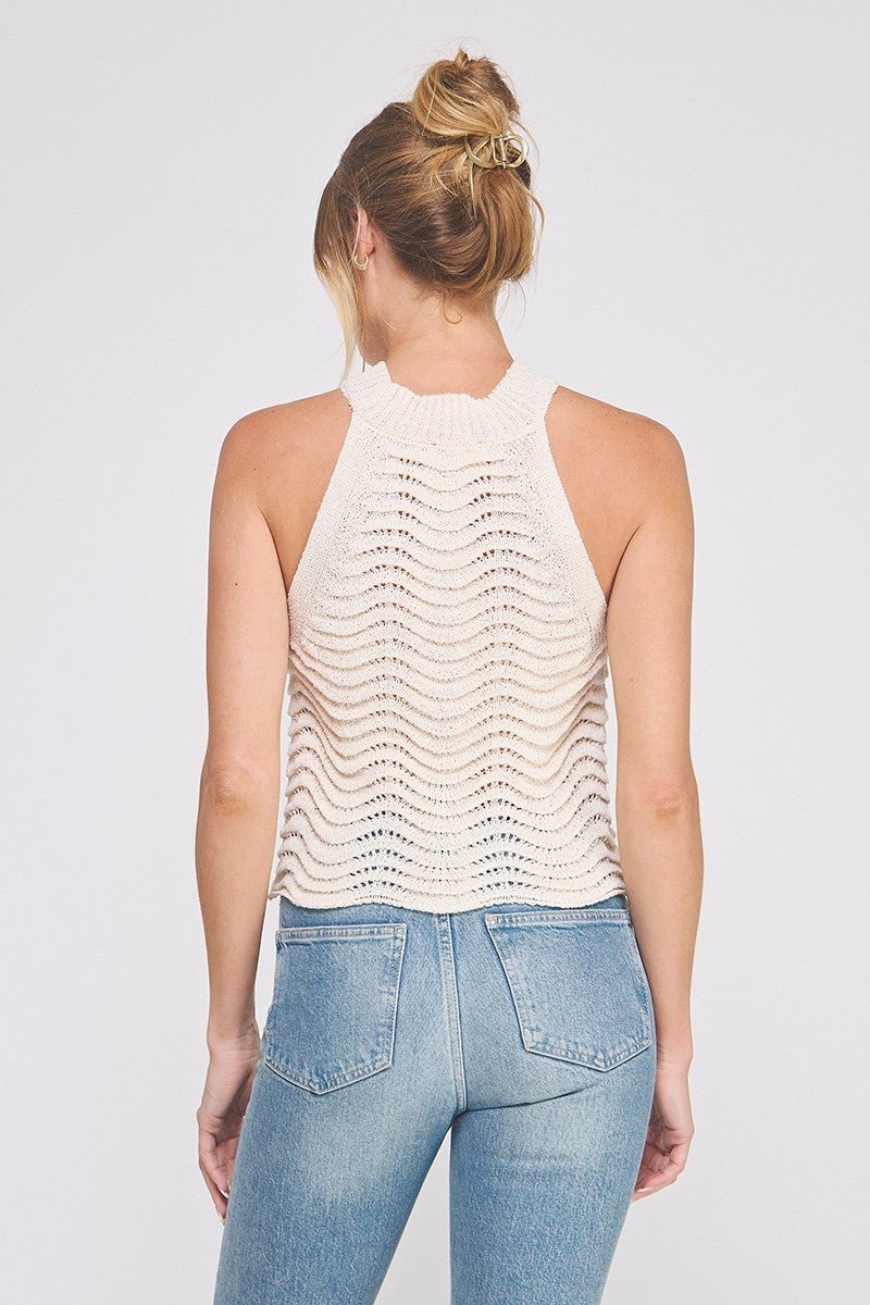 Naomi Wavy Knit Halter Tank - MTT Collective