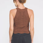 Naomi Wavy Knit Halter Tank - MTT Collective