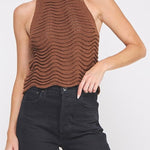 Naomi Wavy Knit Halter Tank - MTT Collective