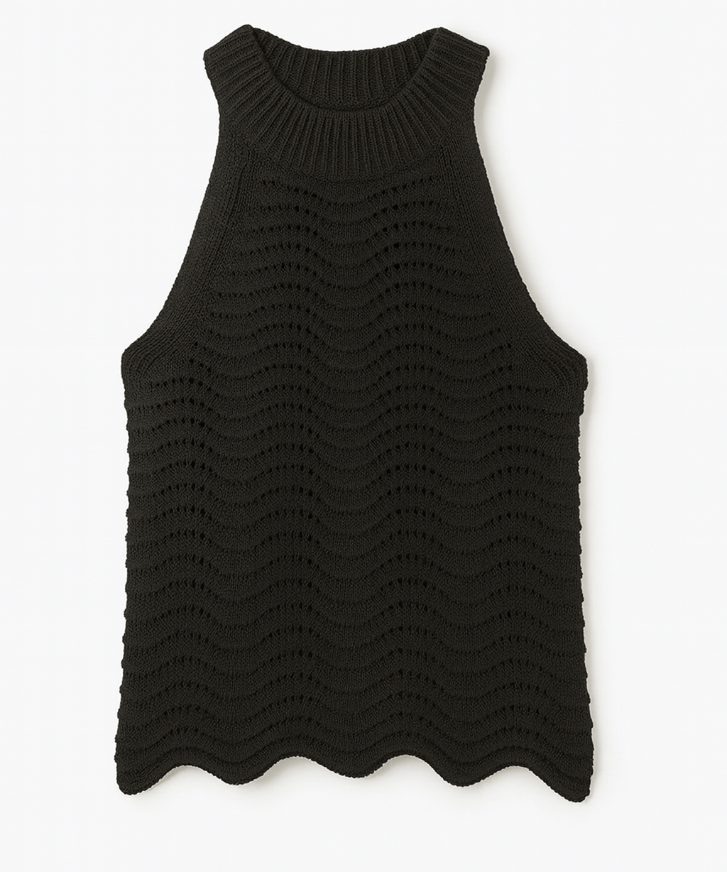 Naomi Wavy Knit Halter Tank - MTT Collective