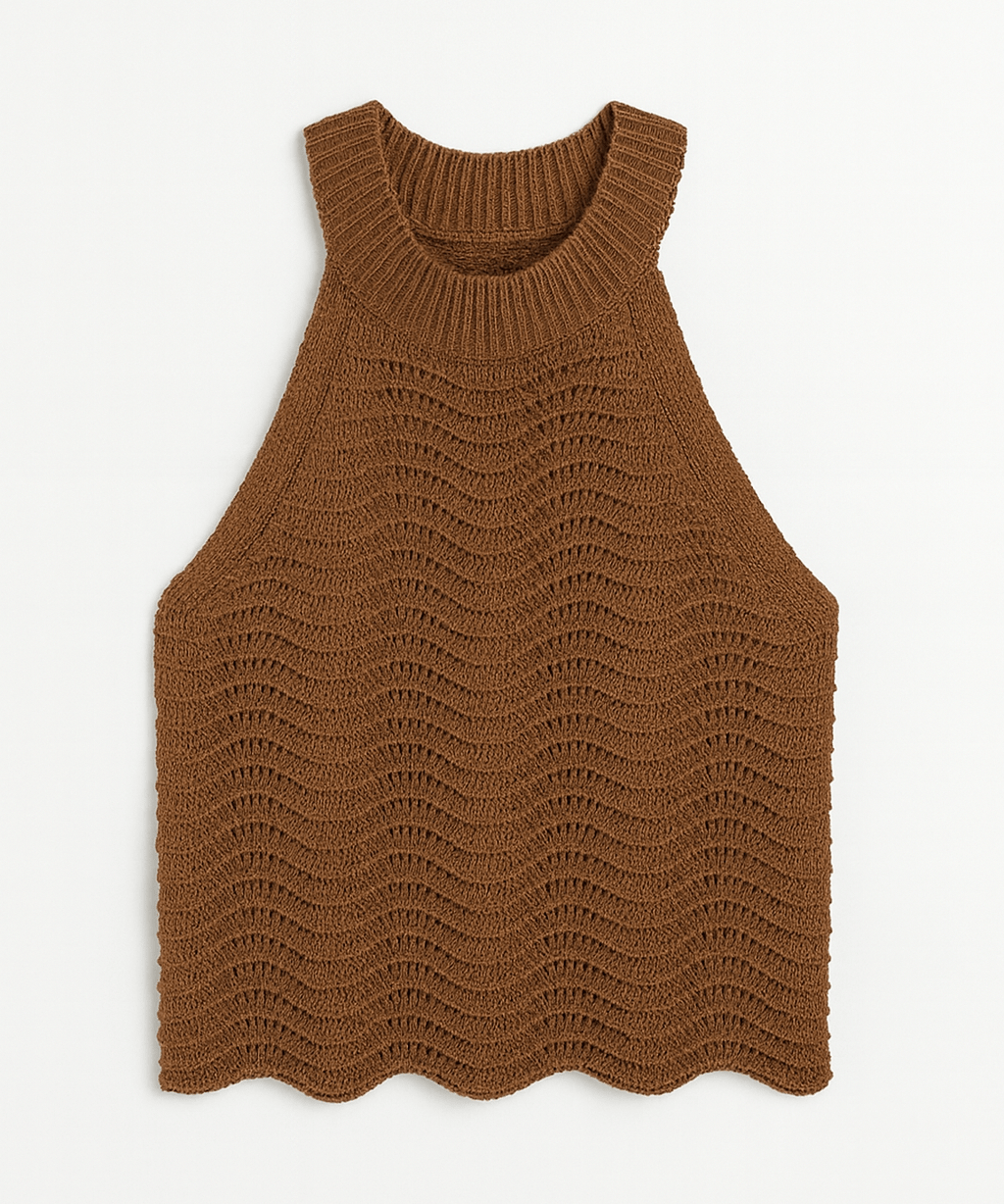 Naomi Wavy Knit Halter Tank - MTT Collective