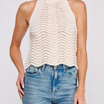 Naomi Wavy Knit Halter Tank - MTT Collective