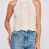 Naomi Wavy Knit Halter Tank - MTT Collective