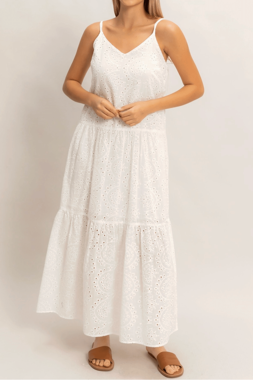 Natalie Tiered Eyelet Maxi Dress - MTT Collective