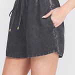 Nessa Washed Chambray Drawstring Shorts - MTT Collective