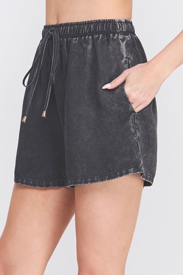 Nessa Washed Chambray Drawstring Shorts - MTT Collective