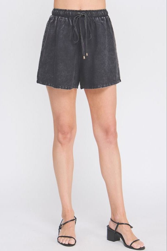 Nessa Washed Chambray Drawstring Shorts - MTT Collective