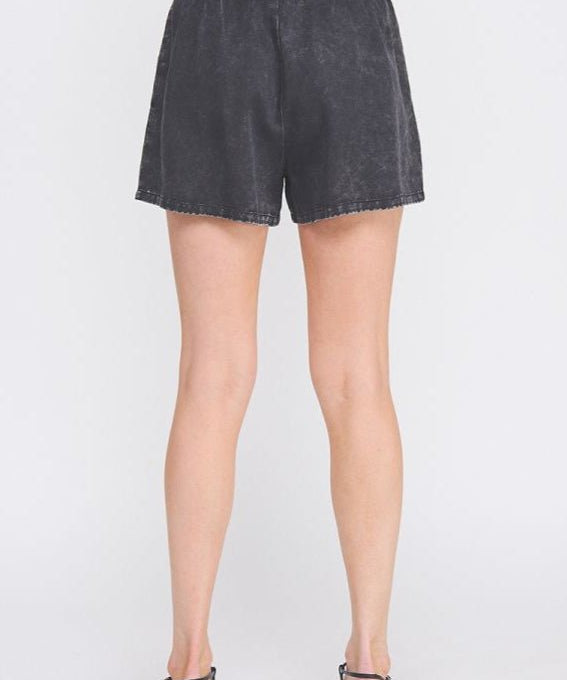Nessa Washed Chambray Drawstring Shorts - MTT Collective