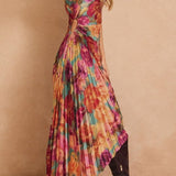 No One Else Asymmetrical Pleated Maxi Dress - MTT Collective