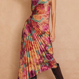 No One Else Asymmetrical Pleated Maxi Dress - MTT Collective