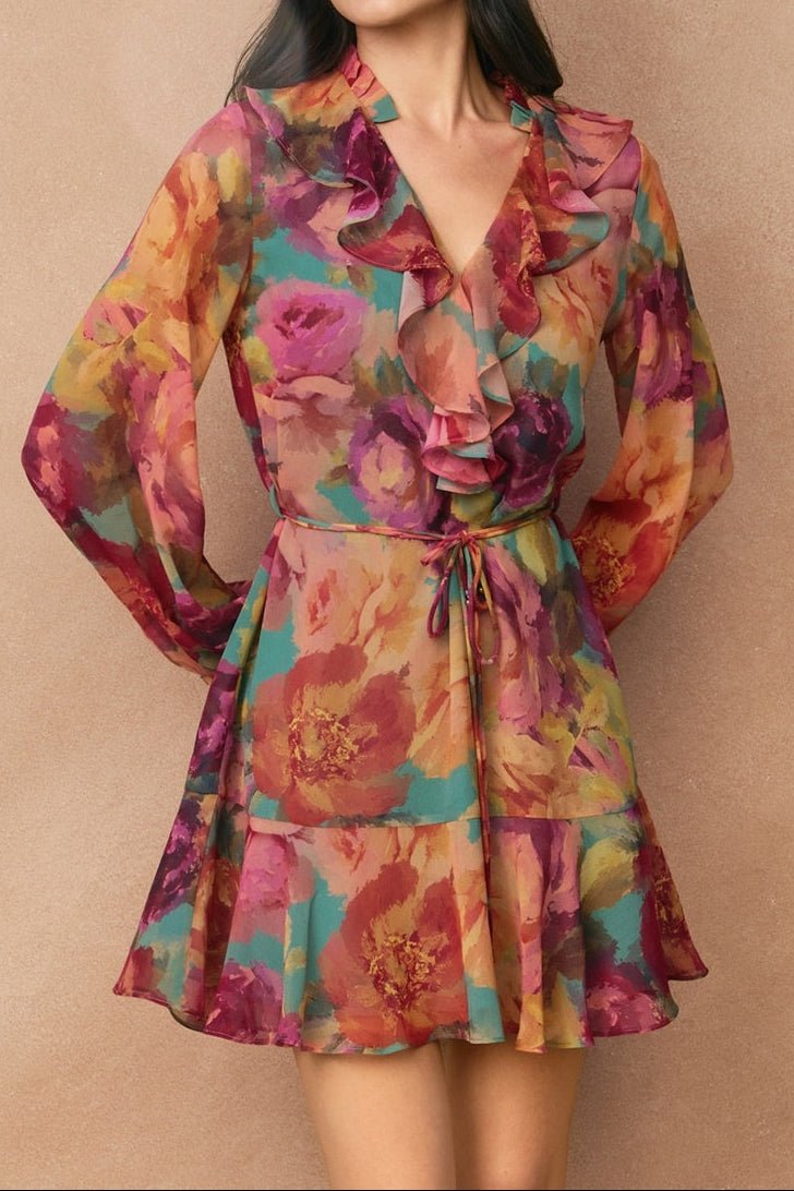 No One Else Chiffon Ruffled Mini Dress - MTT Collective