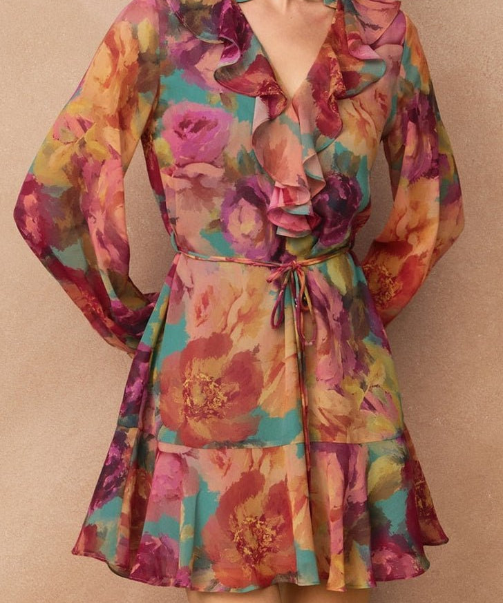 No One Else Chiffon Ruffled Mini Dress - MTT Collective
