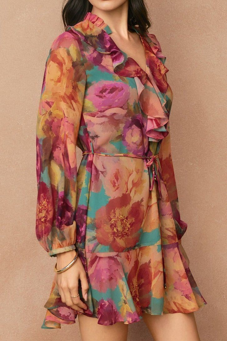 No One Else Chiffon Ruffled Mini Dress - MTT Collective