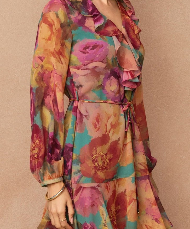 No One Else Chiffon Ruffled Mini Dress - MTT Collective
