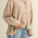 Nora Crinkled Slub Button - Down Shirt - MTT Collective