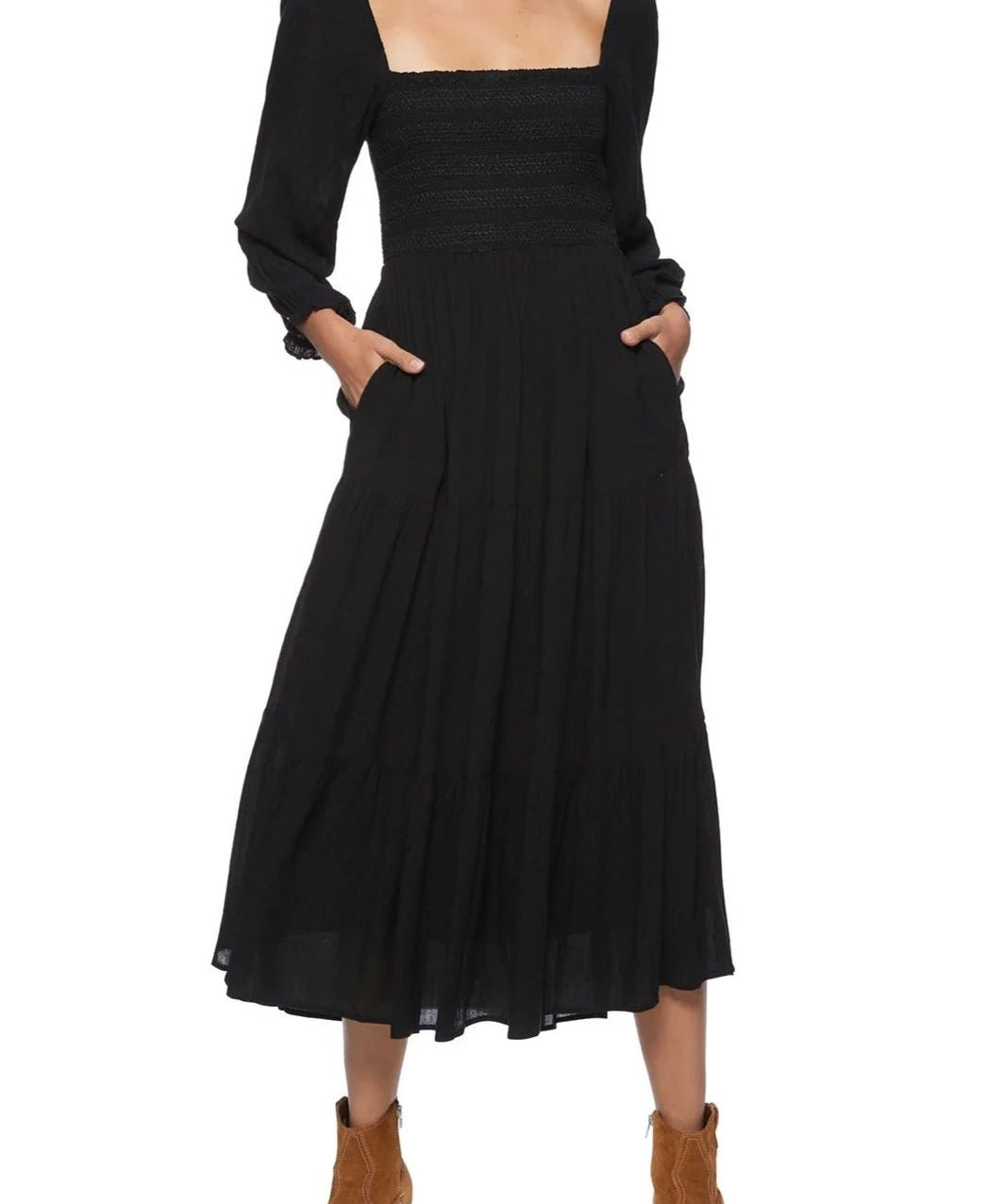 Nora Smocked Midi Dress - MTT Collective