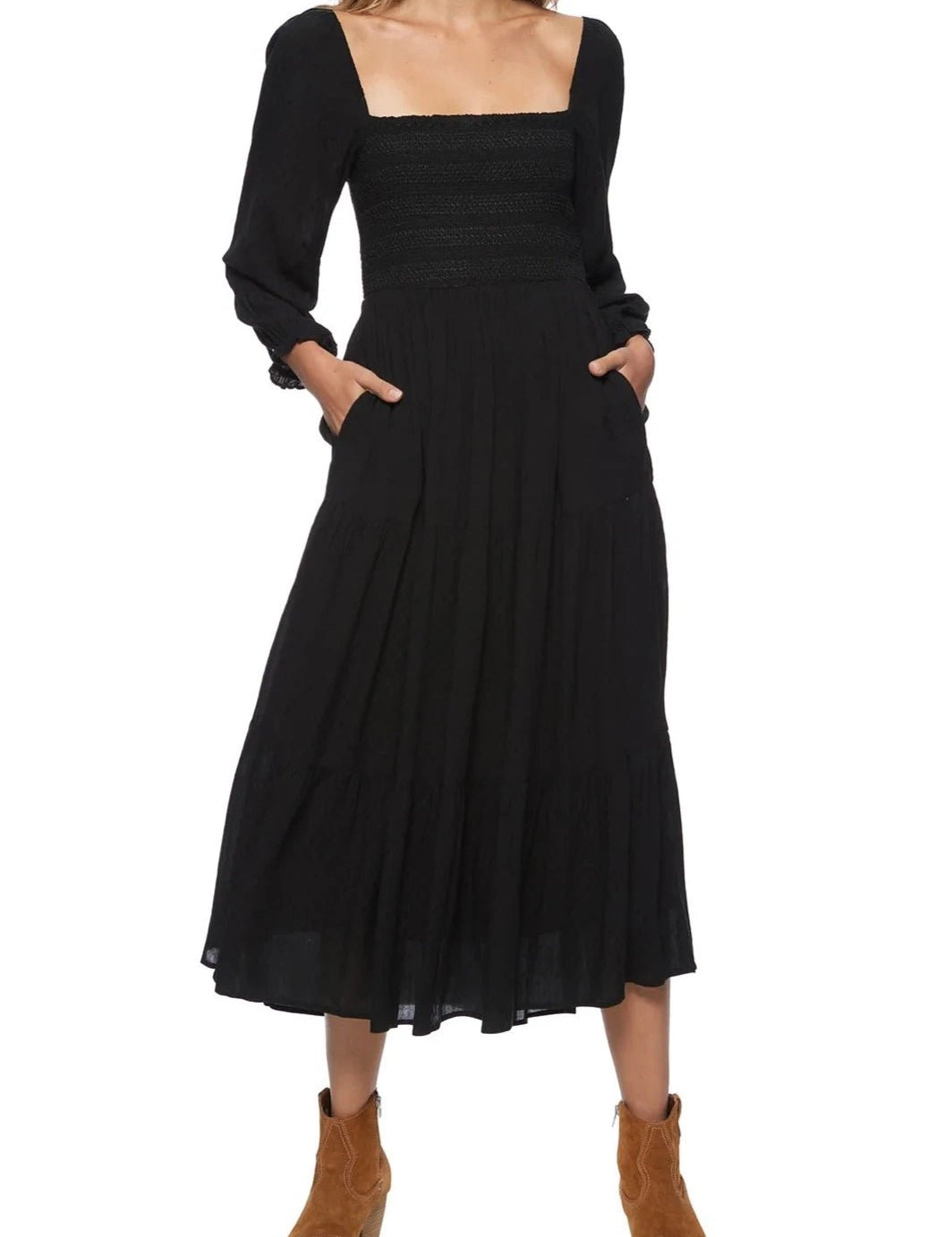 Nora Smocked Midi Dress - MTT Collective