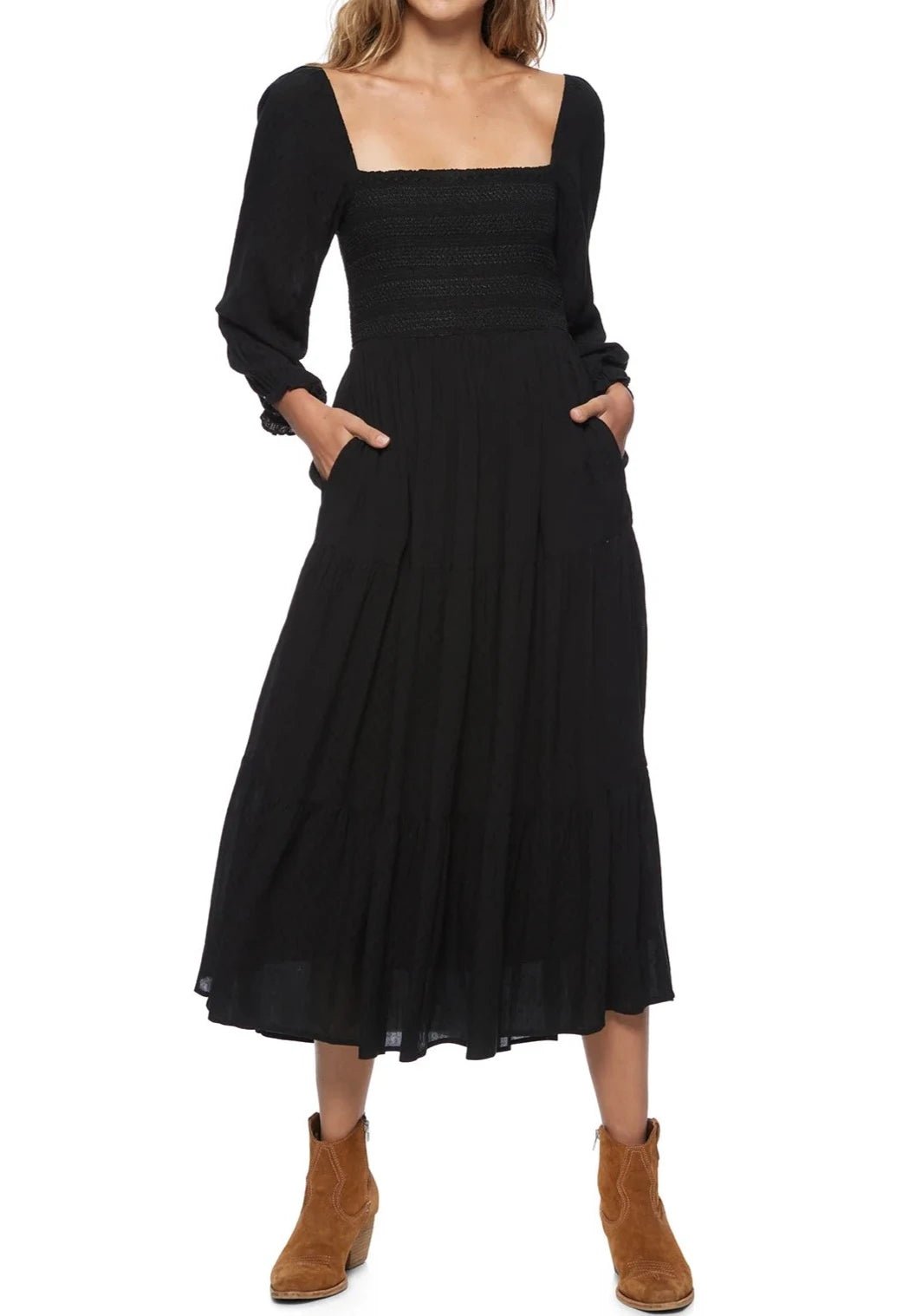 Nora Smocked Midi Dress - MTT Collective