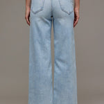 Nori Clean Stretch Wide Leg Raw Hem Jean - MTT Collective