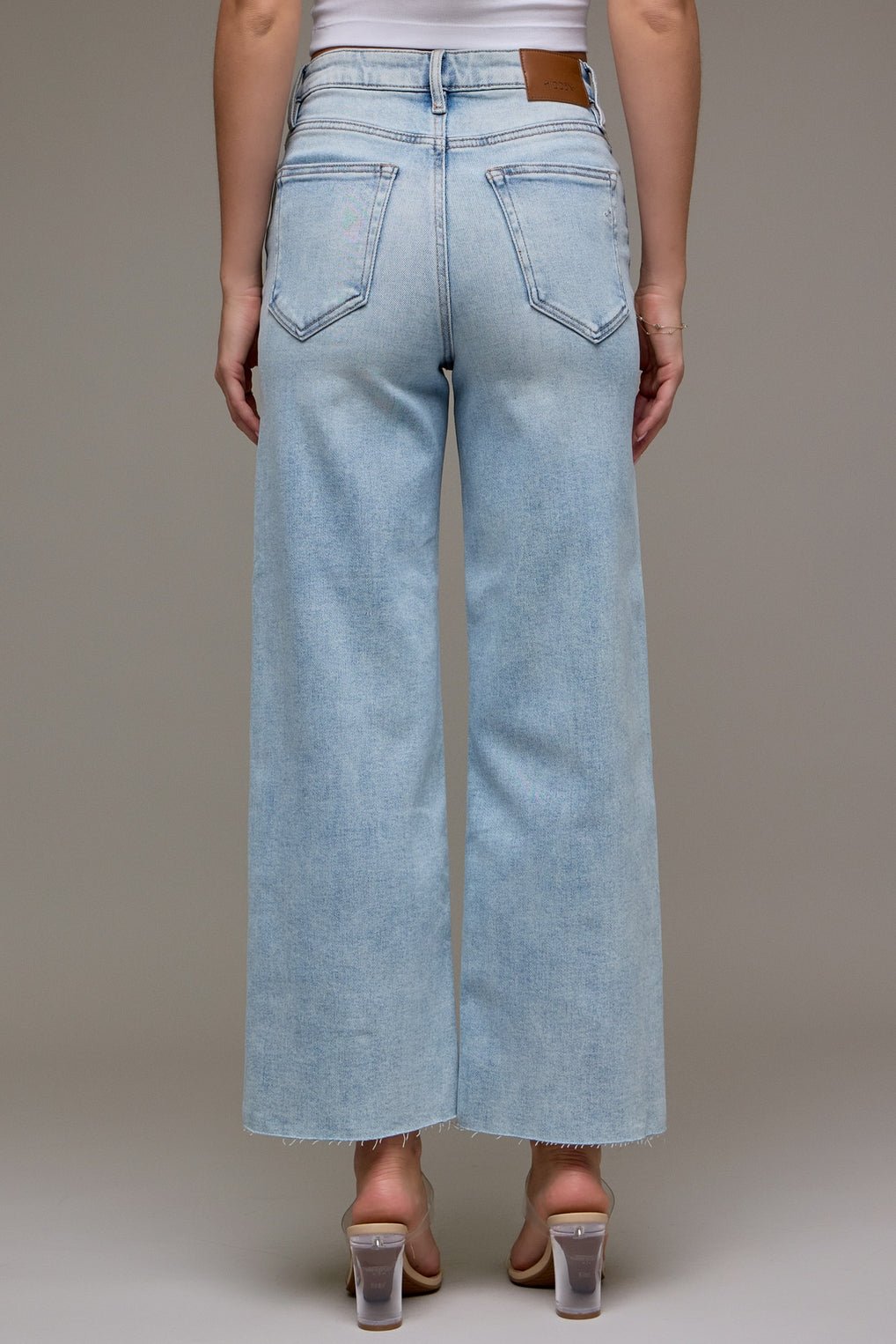 Nori Clean Stretch Wide Leg Raw Hem Jean - MTT Collective