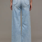 Nori Clean Stretch Wide Leg Raw Hem Jean - MTT Collective