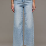 Nori Clean Stretch Wide Leg Raw Hem Jean - MTT Collective