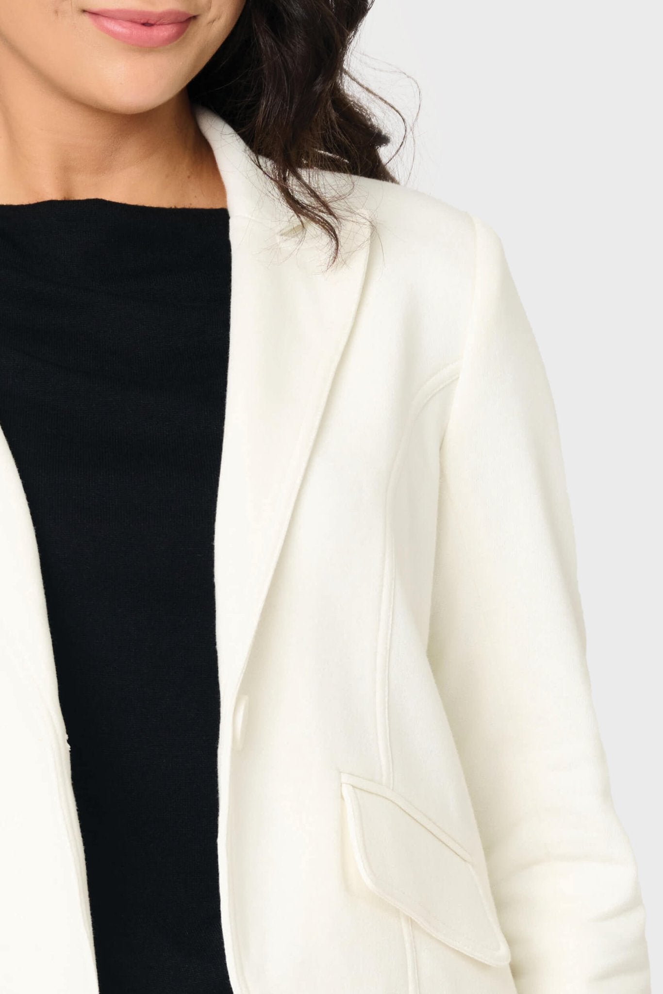 Notch Lapel Stretch Knit Blazer - MTT Collective