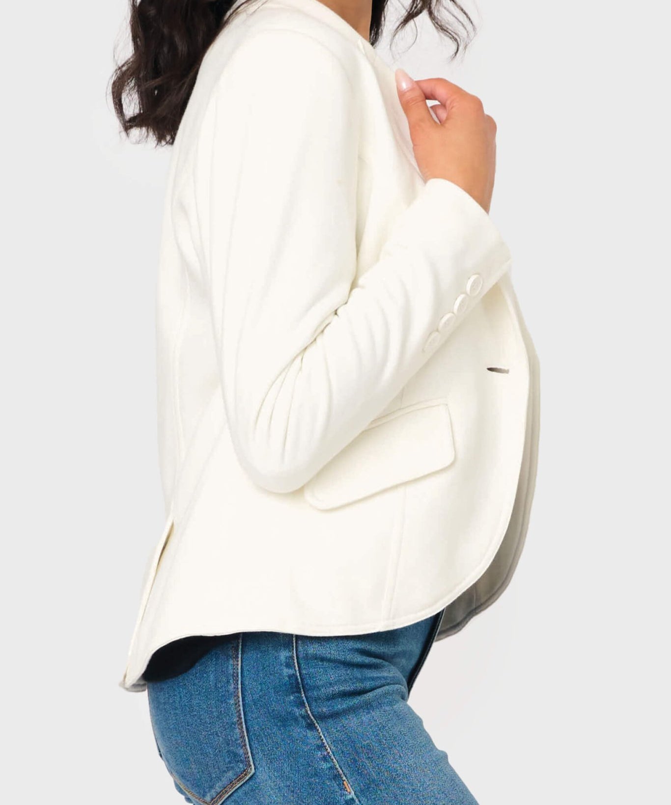 Notch Lapel Stretch Knit Blazer - MTT Collective
