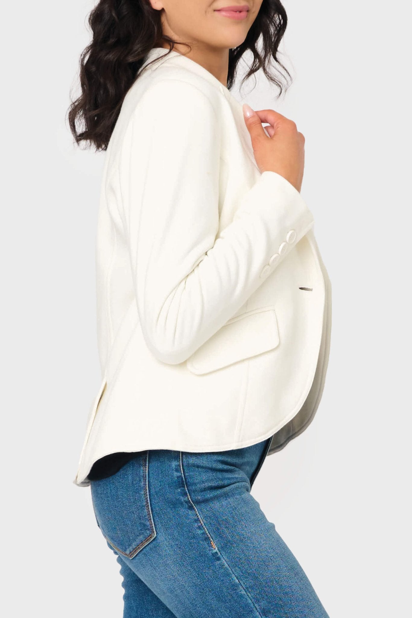 Notch Lapel Stretch Knit Blazer - MTT Collective