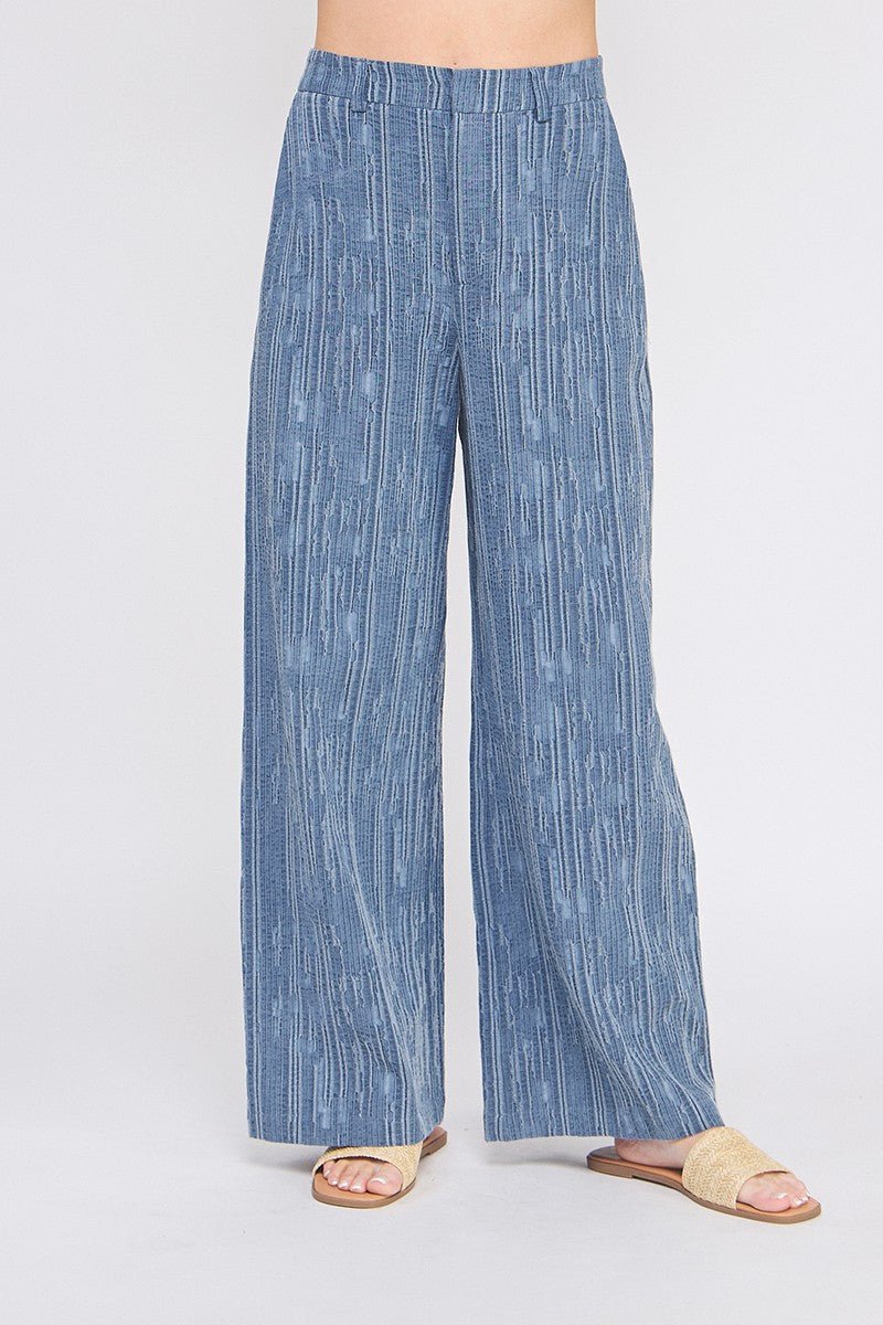 Olivia Textured Cotton - Linen Wide - Leg Pants - MTT Collective