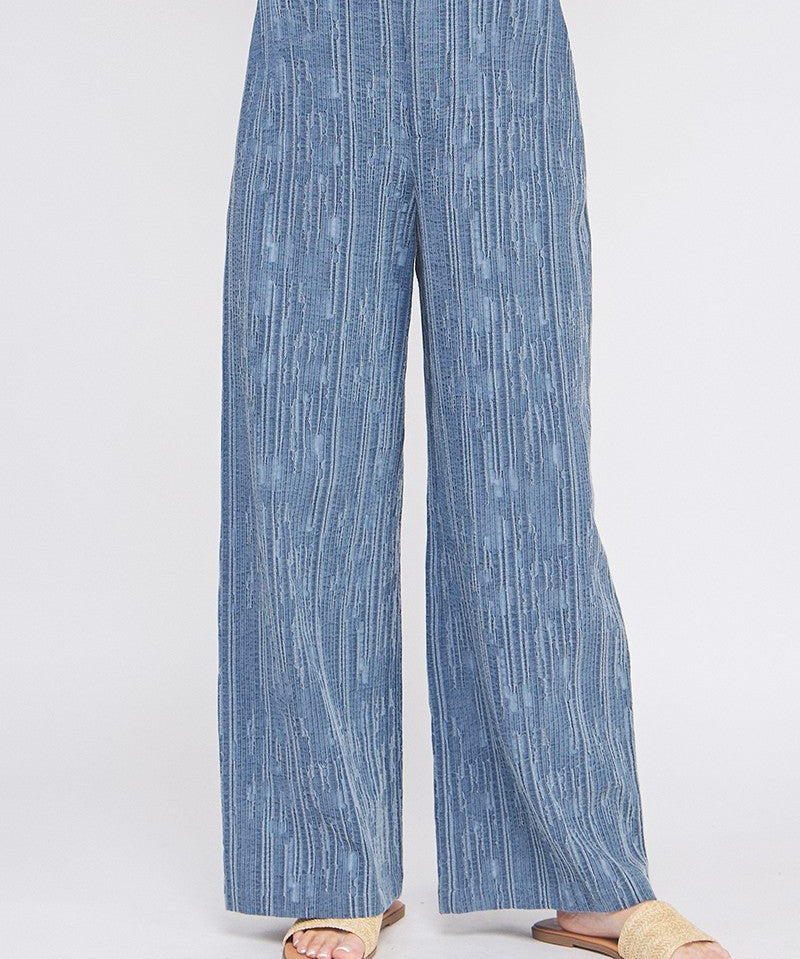 Olivia Textured Cotton - Linen Wide - Leg Pants - MTT Collective
